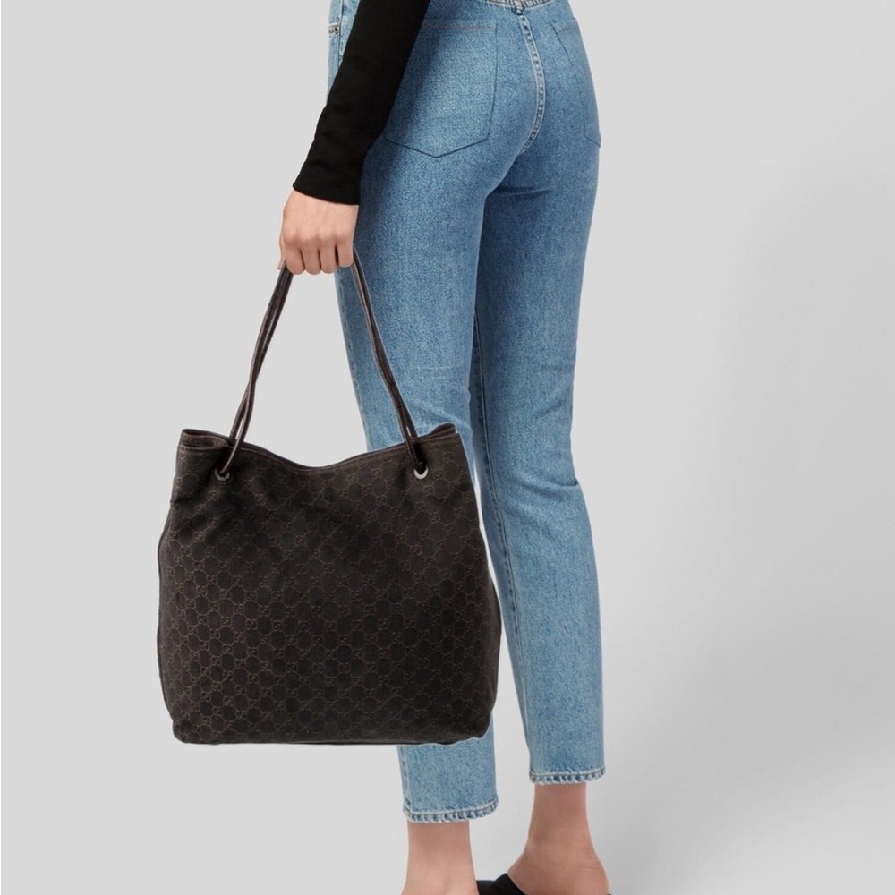 Gucci GG Gilford black denim tote bag